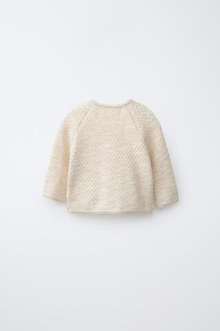 ZARA ФАКТУРНЫЙ ДЖЕМПЕР, СВЕТЛО-БЕЖЕВЫЙ