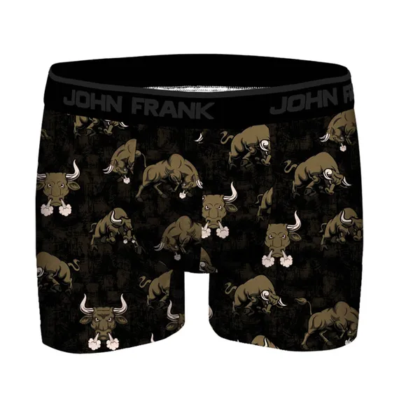 Мужские трусы боксеры черные с принтом JOHN FRANK JFBDMOD151-BULLS