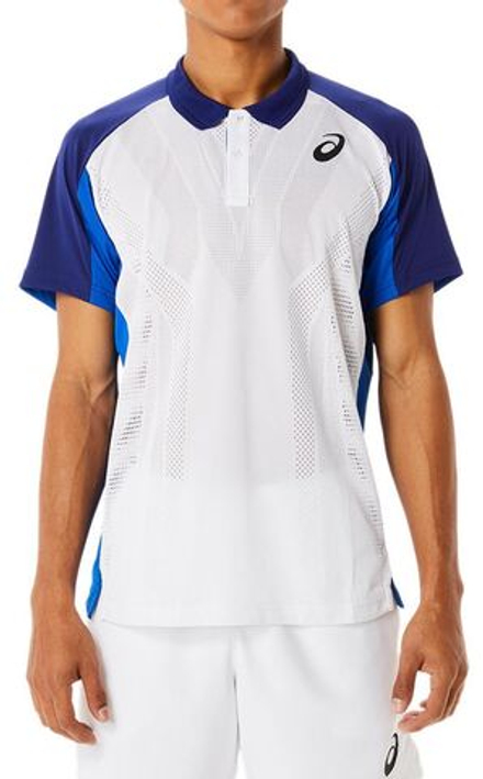 Мужское теннисное поло Asics Match Actibreeze Polo Short M - белый, Бирюзовый