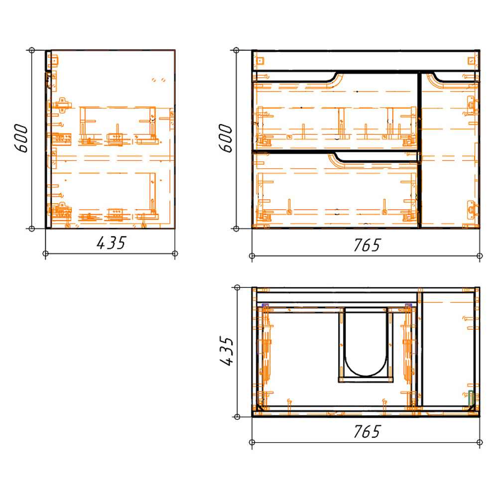 Комплект Тумба Azario KANTRI 80/2 800х460х650 подвесная, с раковиной Фостер 80, белый глянец (CS00097253)