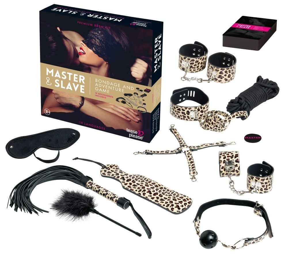 Эротическая игра Master & Slave с аксессуарами (Цвет: черный с леопардовым)