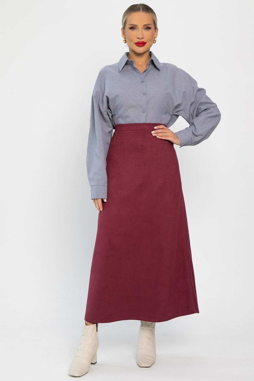 Юбка макси Алана (бордовая) Ю14254-6М LT Collection