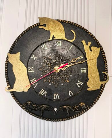 Авторские настенные часы "3 кота" 30см