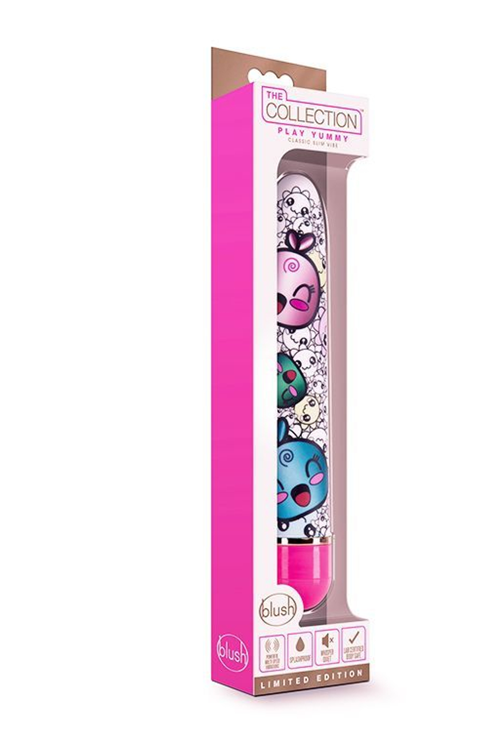 Blush Novelties Play Yummy – яркий классический вибромассажёр с принтом, брызгозащитный, 17,8 см