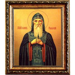 Иоанн Рыльский преподобный. Икона на холсте.
