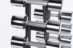 Гантельный ряд хромированный 1-10 кг со стойкой