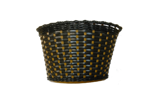 Корзина TRIX для детского велосипеда 20", крепление на руль, 270x200x170мм, пластиковая, плетёная, коричнево-черный