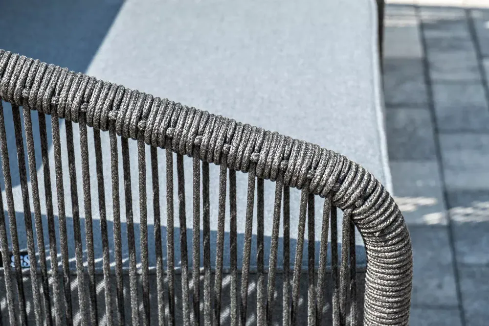 "Канны" лаунж-зона 4-местная плетеная из роупа (веревки), цвет темно-серый