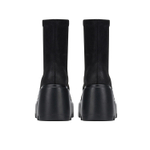 GG CC Slim Sock Boots British Style Elastic Ankle Boots Women"s Black