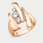 Кольцо женское из розового золота 585 пробы с фианитами (арт. 012161-1102)
