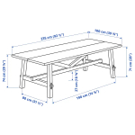 Стол и 6 стула - SKOGSTA / SKOGSTA IKEA/ СКОГСТА ИКЕА, 235х74  см,  под беленый дуб / черный