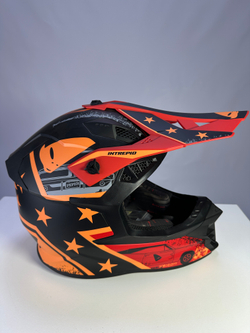 Мотошлем UFO HELMET INTREPID Black/Red/Orange