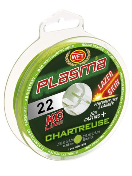 Шнур плетёный WFT KG PLASMA LAZER SKIN Chartreuse 150/018