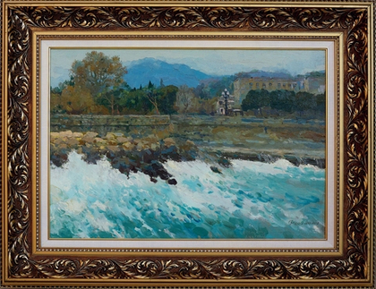 Картина Бочарова С.П. "Вид на Екатериненскую улицу" холст/масло 45х65