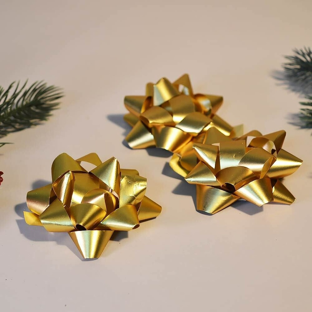 Бант 5см 3шт для упаковки подарков, золото