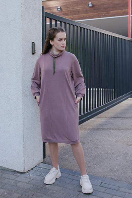 Трикотажное платье 3023ЛЕ, какао #64К053023ЛЕ