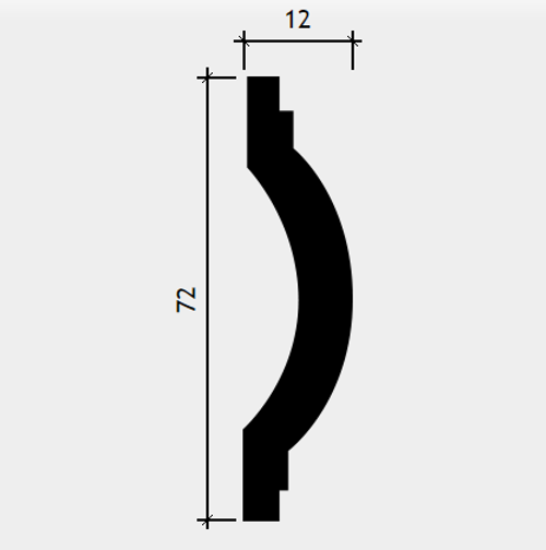Европласт. МОЛДИНГ ГИБКИЙ 1.51.360 (72*12*2000мм). Гибкий пенополиуретан.