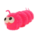 Мякиш гусеница волосатик со светом 27 см, 4 цвета микса, пакет с-30795