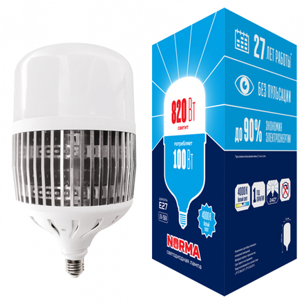 LED-M80-100W-4000K-E27-FR-NR Лампа светодиодная. матовая. Серия Norma. Белый свет 4000K. Картон. ТМ Volpe.
