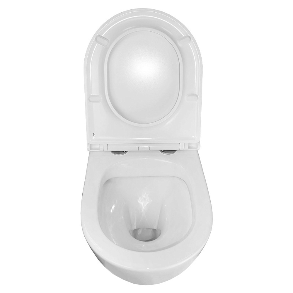 Унитаз подвесной PRO 370х490х360 безободковый, в комплекте с сидением микролифт (PRO-0001)