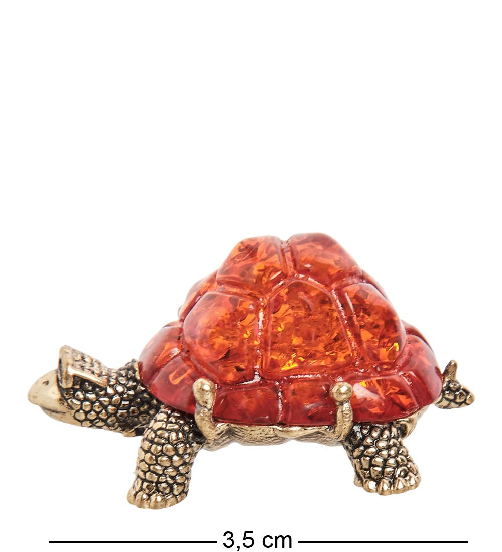 Народные промыслы AM- 605 Фигурка «Черепаха сухопутная» (латунь, янтарь)