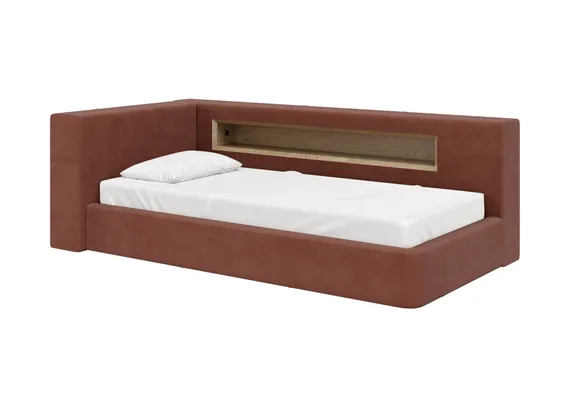 Диван-кровать Cube c нишей L (сиена FiberGuard)