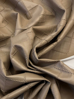 Искусственная кожа на дублерине бежевая с геометрией