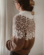 Описание по вязанию джемпера спицами с жаккардовой кокеткой "Boom"