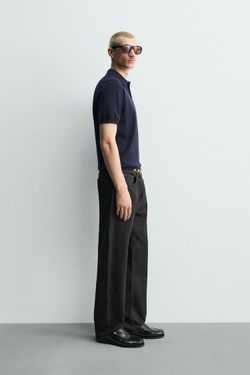 ZARA ПОЛО REGULAR FIT, МОРСКОЙ ТЕМНО-СИНИЙ