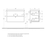 Подвесная тумба с раковиной Belbagno DUE, 80 см Оружейная сталь DUE-800-2C-SO-GM-P + BB-8076-3-80