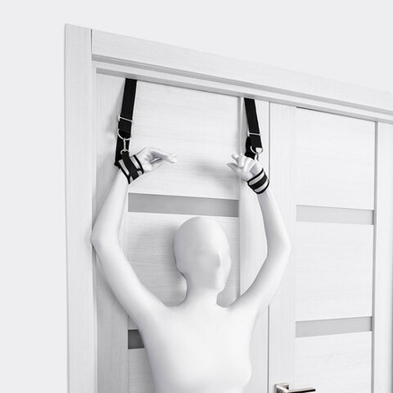 Фиксаторы для рук Anonymo #0702, полиэстер, черно-серебристый, 23 см