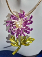 Брошь-кулон "Георгин сиреневый"
