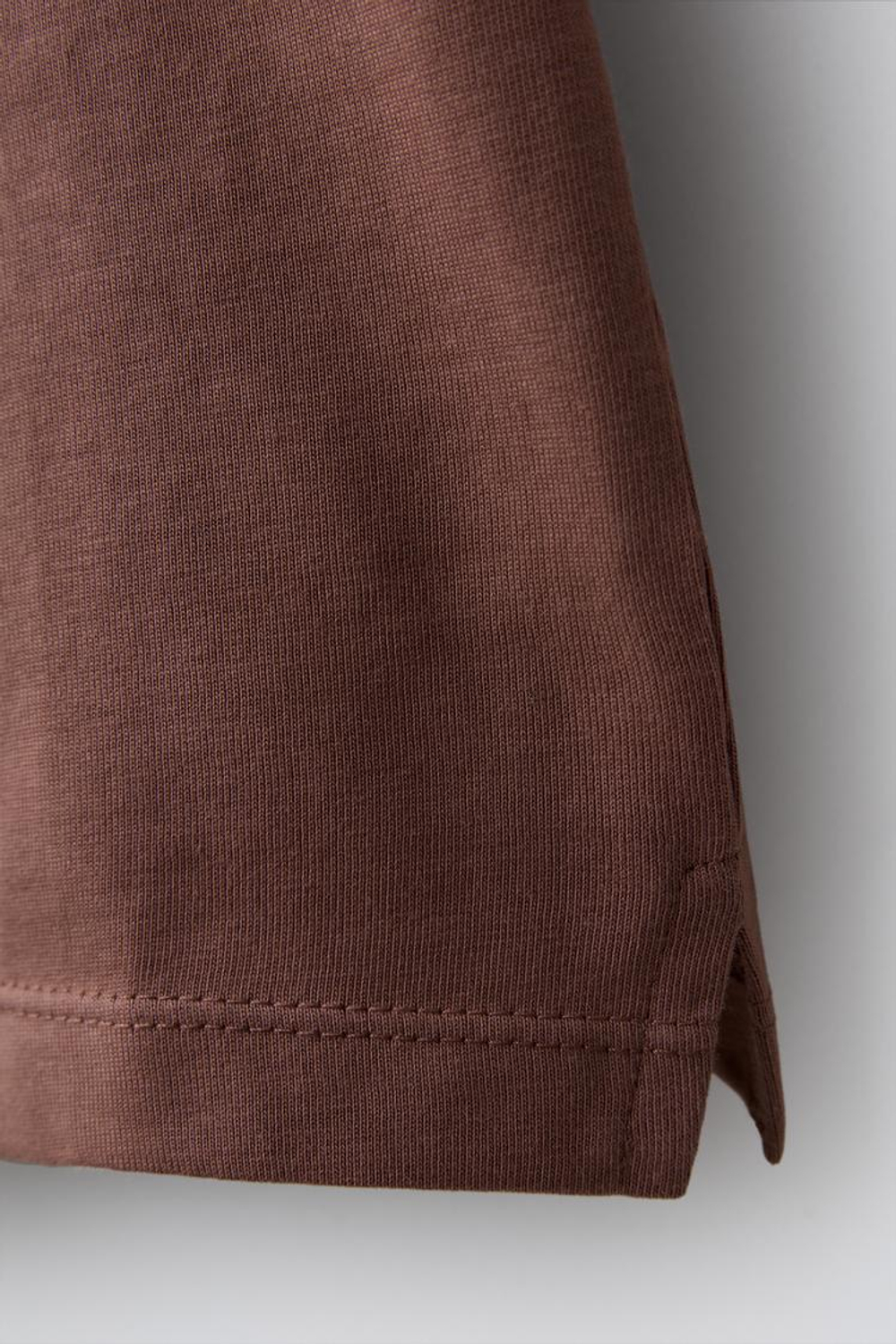 ZARA ОДНОТОННАЯ ФУТБОЛКА, СВЕТЛО-КОРИЧНЕВЫЙ