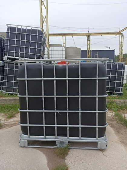 Еврокуб (кубовая емкость) 1000л ЧЕРНЫЙ в обрешетке б/у чистая