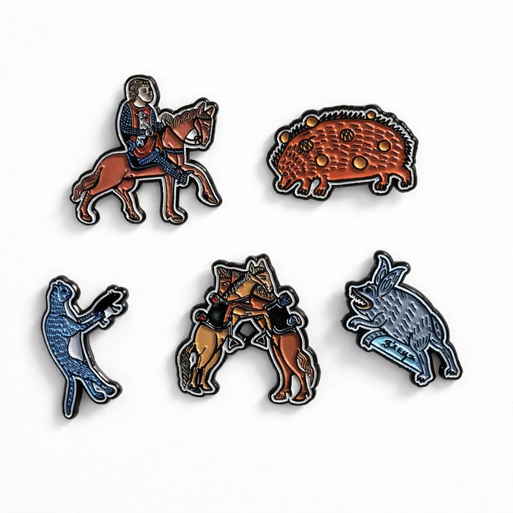 Металлический значок "Средневековый Кот"