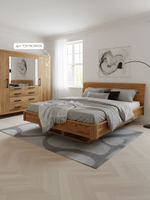 Кровать 200х200, Калантея, двуспальная, из дерева, парящая, массив дуба, Dipriz