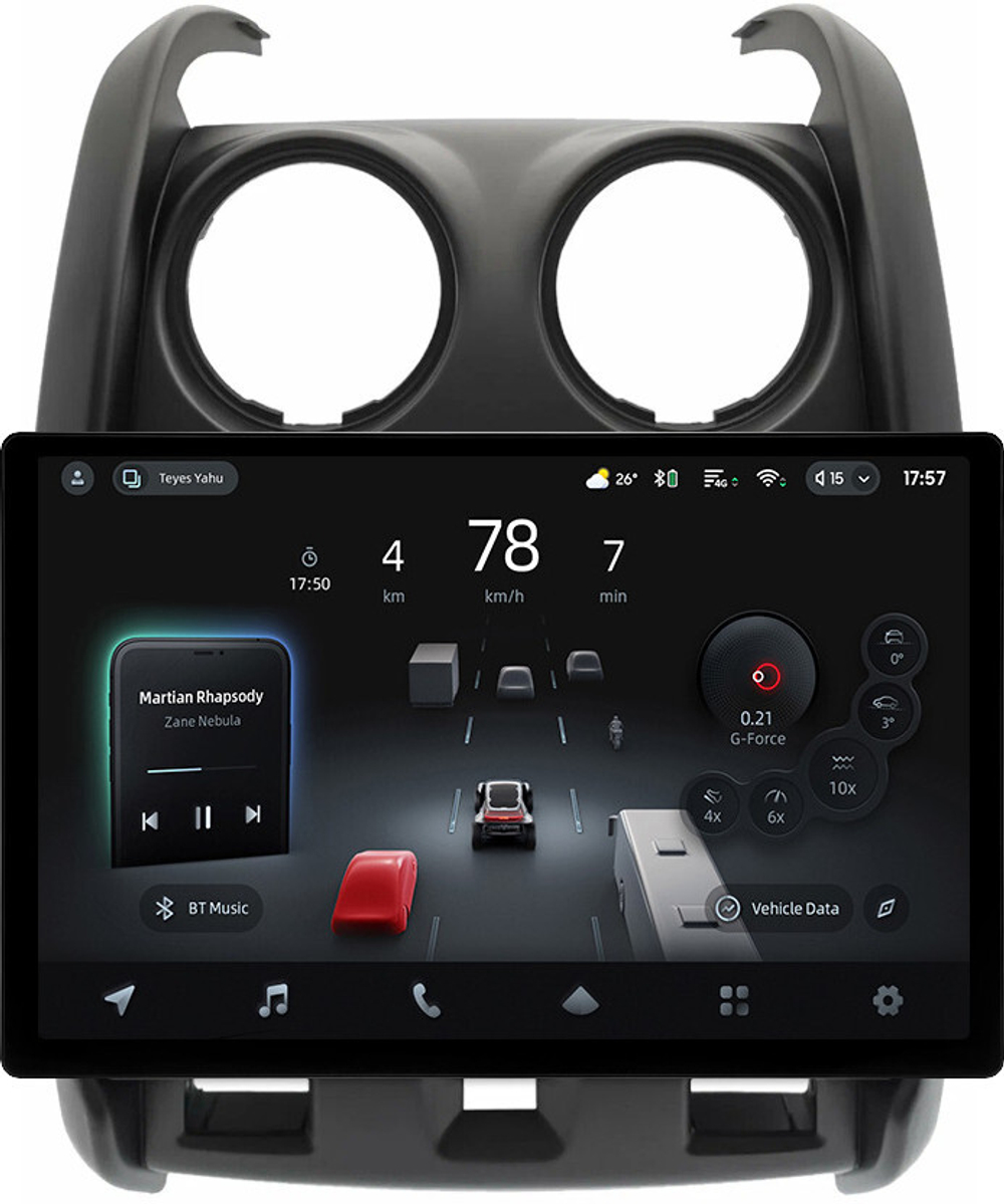 Магнитола для Renault Duster 1 2015-2020, Lada Largus 2021+ (без мультируля, рамка большая матовая) - Teyes CC4-PRO монитор 13" 2K QLED на Android 13, Snapdragon 778G, 8+128, AI, CarPlay, DSP, 4G SIM-слот