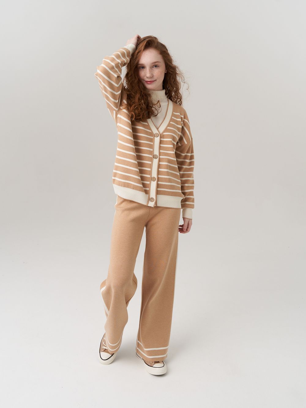 Кардиган для девочки в школу AT1010 сахара