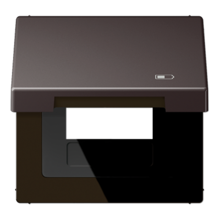 JUNG Рамка с подпружиненной крышкой для USB-механизмов, с центральной платой, Dark, арт.AL2990KLUSBD