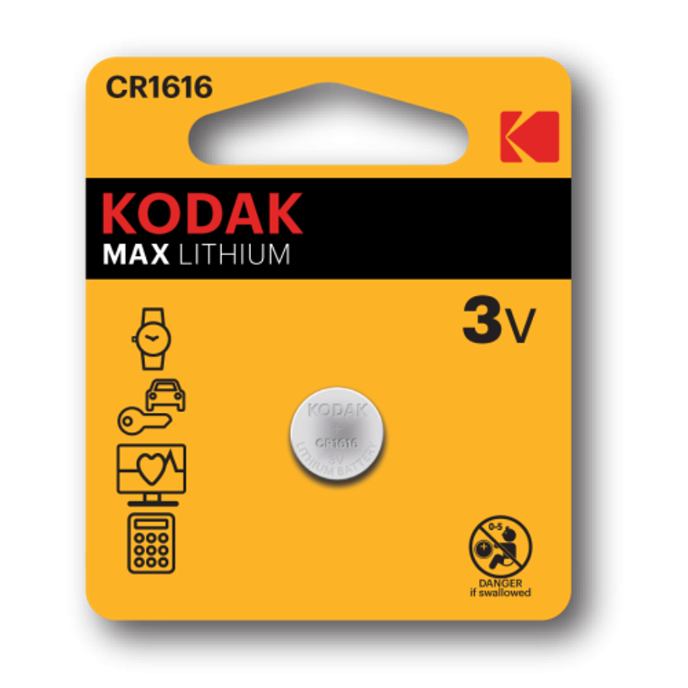 Батарейки Kodak CR1616-1BL MAX Lithium | Батарейки Литиевые