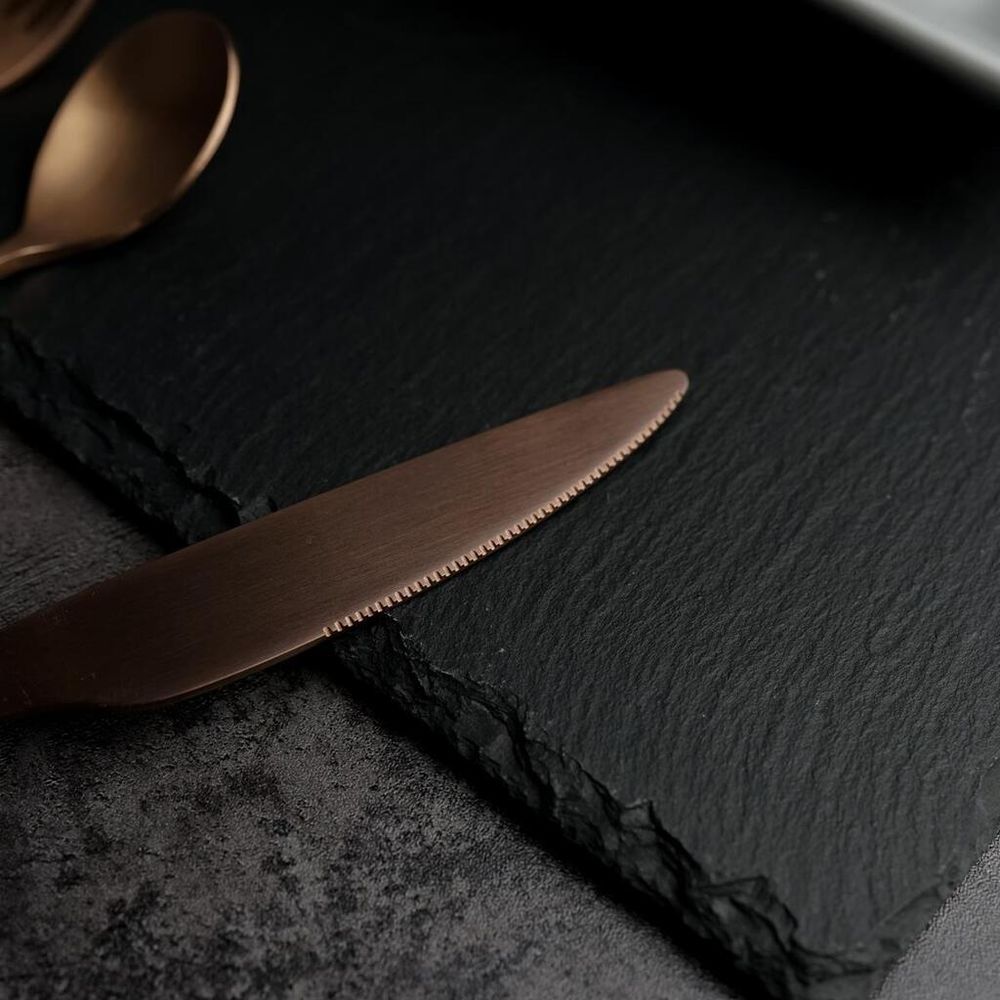 Нож столовый 23,5 см матовый цвет светлая медь PVD   [12]