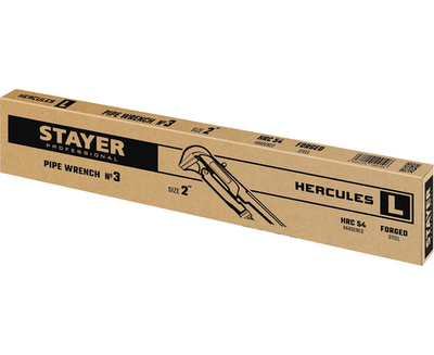 STAYER Hercules-L, №3, 2″, 560 мм, трубный ключ с прямыми губками (27331-3)