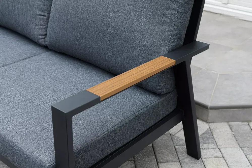 "Орхидея" лаунж-зона 4-местная из алюминия, цвет темно-серый