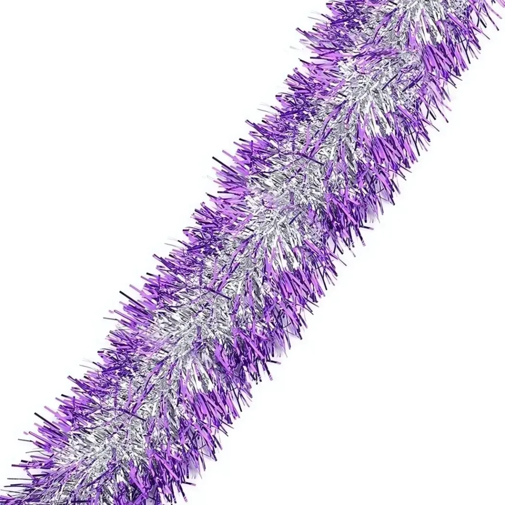 Мишура 2м 9см «Серебряный блеск» фиолетовый