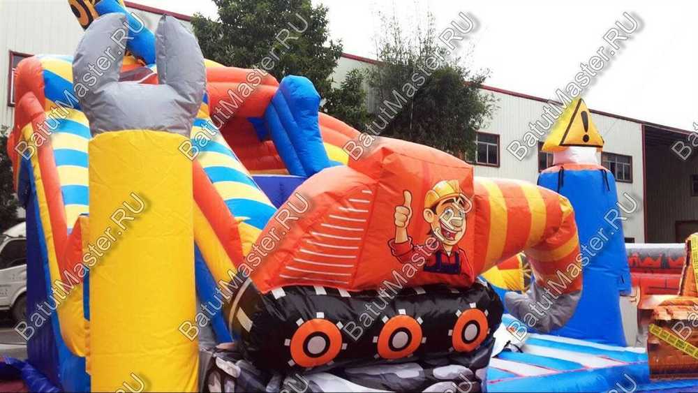 Коммерческий надувной батут "Большая стройка" 10*4,5*7 м