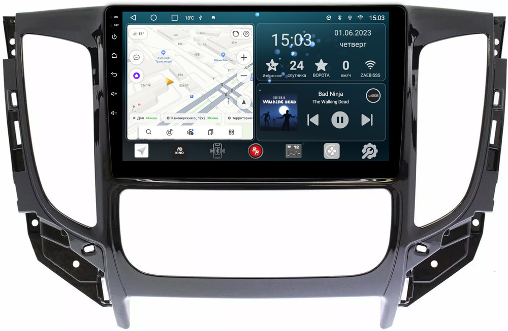 Магнитола для Mitsubishi L200 5 2015-2019 (климат), Pajero Sport 3 2016-2023 (МКПП), FIAT Fullback - Redpower 424 Android 10, ТОП процессор, 6Гб+128Гб, CarPlay, SIM-слот