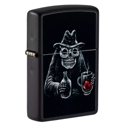 Зажигалка Zippo 49254 Bar Skull Design, Black Matte