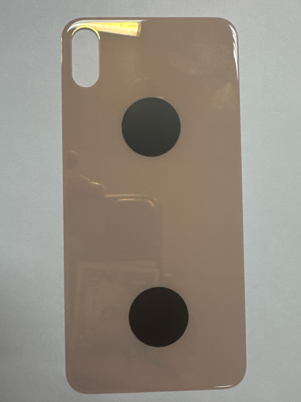 Задняя крышка для iPhone Xs Max Золото (стекло, широкий вырез под камеру, логотип)