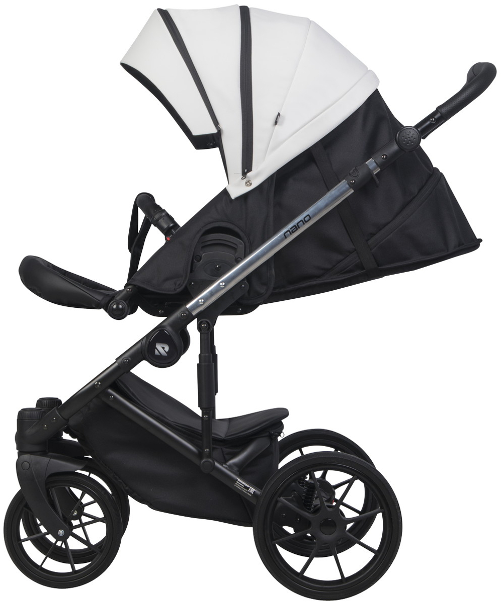 Детская коляска Riko Nano Thermo Ecco 3 в 1 с автокреслом Rant Cruise Black 02 White (белый)