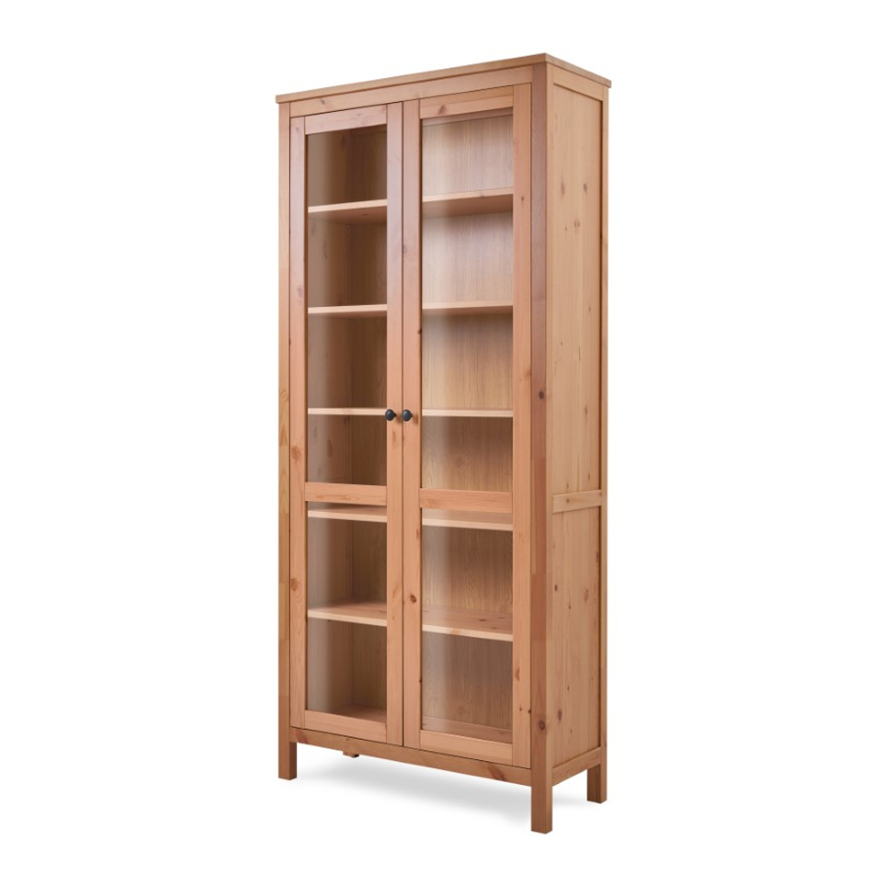 Шкаф-витрина Хемнэс Hemnes/Кымор, ст/ст 90х198х37 см, светло-коричневый
